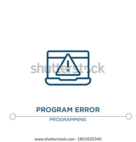 program error vector line icon. Simple element illustration. program error outline icon from programming concept. Can be used for web and mobile
