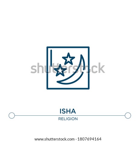 isha outline vector icon. simple element illustration. isha outline icon from editable religion concept. can be used for web and mobile
