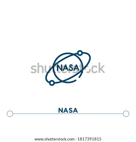 nasa outline vector icon. simple element illustration. nasa outline icon from editable astronomy concept. can be used for web and mobile

