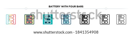 battery with four bars icon designed in gradient, filled, two color, thin line and outline style. vector illustration of battery with four bars vector icons. can be used for mobile, ui, web
