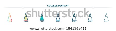 college pennant icon designed in gradient, filled, two color, thin line and outline style. vector illustration of college pennant vector icons. can be used for mobile, ui, web
