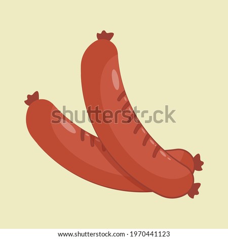 Vector illustration of a sausage. sausage isolated on soft color background. sausage vector or illustration art. can be used print, template, design element in web and mobile.