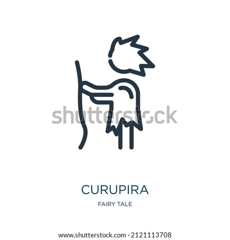 curupira thin line icon. halloween, legend linear icons from fairy tale concept isolated outline sign. Vector illustration symbol element for web design and apps. Imagine de stoc © 