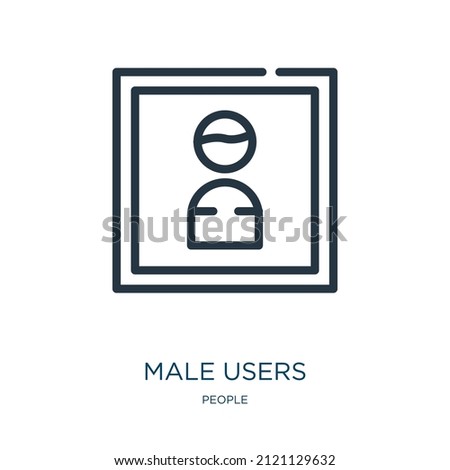 male users thin line icon. human, face linear icons from people concept isolated outline sign. Vector illustration symbol element for web design and apps.