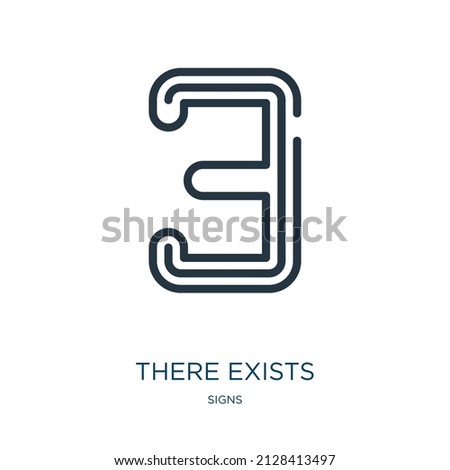 there exists symbol thin line icon. signs, intersection linear icons from signs concept isolated outline sign. Vector illustration symbol element for web design and apps.