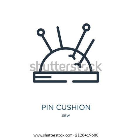 pin cushion thin line icon. needlework, sewing linear icons from sew concept isolated outline sign. Vector illustration symbol element for web design and apps.