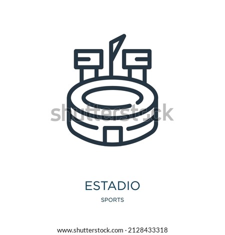 estadio thin line icon. competition, building linear icons from sports concept isolated outline sign. Vector illustration symbol element for web design and apps.