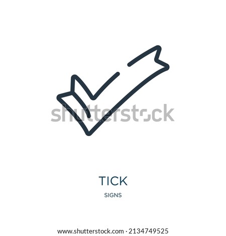 tick thin line icon. agreement, checklist linear icons from signs concept isolated outline sign. Vector illustration symbol element for web design and apps.