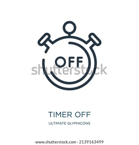 timer off thin line icon. timer, time linear icons from ultimate glyphicons concept isolated outline sign. Vector illustration symbol element for web design and apps.