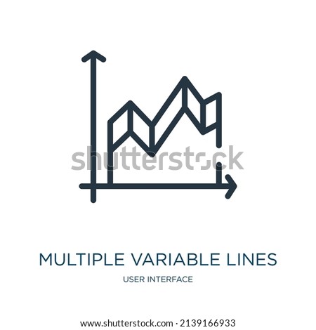 multiple variable lines thin line icon. variable, vertical linear icons from user interface concept isolated outline sign. Vector illustration symbol element for web design and apps.
