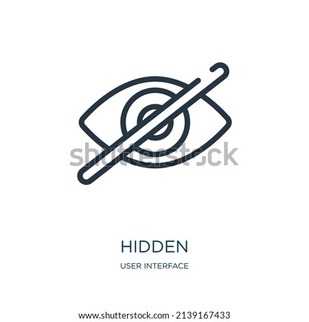 hidden thin line icon. secret, mask linear icons from user interface concept isolated outline sign. Vector illustration symbol element for web design and apps.