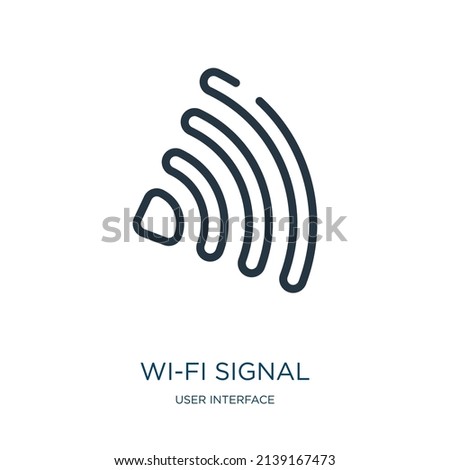 wi-fi signal thin line icon. network, wireless linear icons from user interface concept isolated outline sign. Vector illustration symbol element for web design and apps.