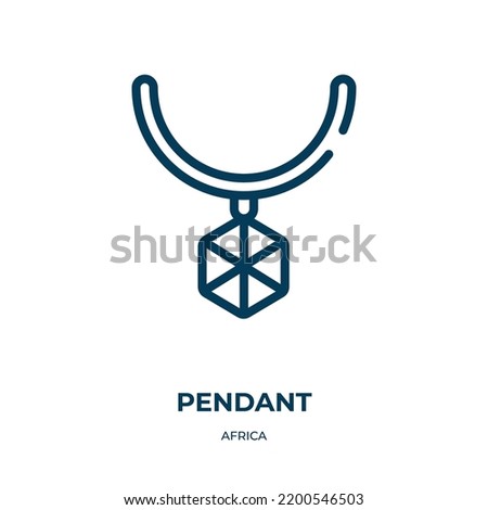 Pendant icon. Linear vector illustration from africa collection. Outline pendant icon vector. Thin line symbol for use on web and mobile apps, logo, print media.