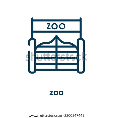 Zoo icon. Linear vector illustration from zoo collection. Outline zoo icon vector. Thin line symbol for use on web and mobile apps, logo, print media.
