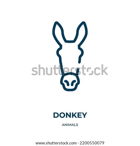 Donkey icon. Linear vector illustration from animals collection. Outline donkey icon vector. Thin line symbol for use on web and mobile apps, logo, print media.