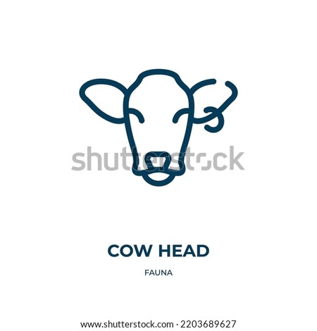 Cow head icon. Linear vector illustration from fauna collection. Outline cow head icon vector. Thin line symbol for use on web and mobile apps, logo, print media.