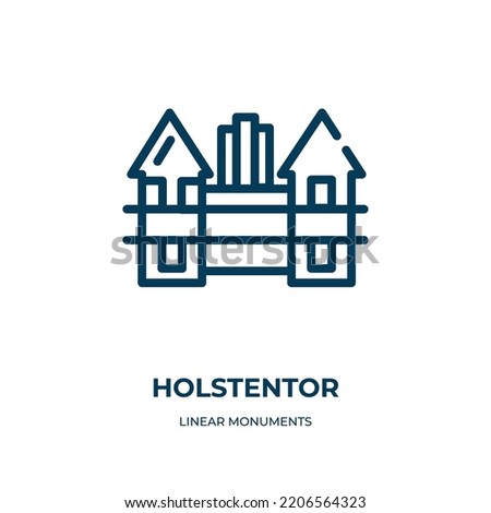 Holstentor icon. Linear vector illustration from linear monuments collection. Outline holstentor icon vector. Thin line symbol for use on web and mobile apps, logo, print media.