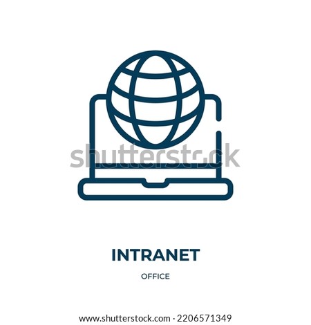 Intranet icon. Linear vector illustration from office collection. Outline intranet icon vector. Thin line symbol for use on web and mobile apps, logo, print media.