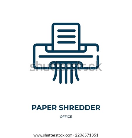 Paper shredder icon. Linear vector illustration from office collection. Outline paper shredder icon vector. Thin line symbol for use on web and mobile apps, logo, print media.