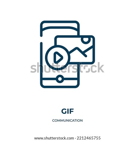 Gif icon. Linear vector illustration from communication collection. Outline gif icon vector. Thin line symbol for use on web and mobile apps, logo, print media.