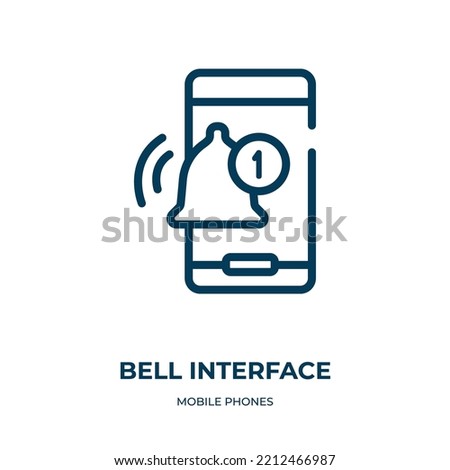 Bell interface symbol icon. Linear vector illustration from mobile phones collection. Outline bell interface symbol icon vector. Thin line symbol for use on web and mobile apps, logo, print media.