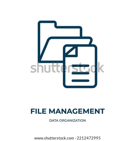 File management icon. Linear vector illustration from data organization collection. Outline file management icon vector. Thin line symbol for use on web and mobile apps, logo, print media.