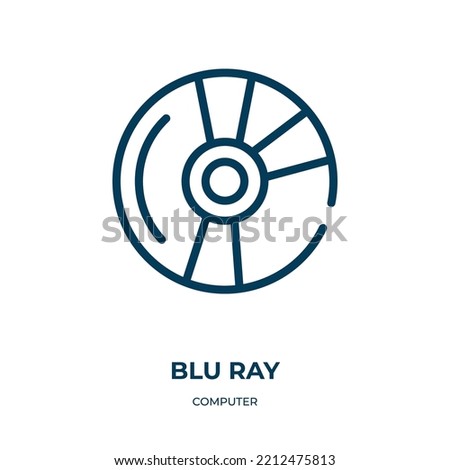 Blu ray icon. Linear vector illustration from computer collection. Outline blu ray icon vector. Thin line symbol for use on web and mobile apps, logo, print media.