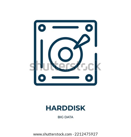 Harddisk icon. Linear vector illustration from big data collection. Outline harddisk icon vector. Thin line symbol for use on web and mobile apps, logo, print media.