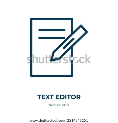 Text editor icon. Linear vector illustration from web design collection. Outline text editor icon vector. Thin line symbol for use on web and mobile apps, logo, print media.