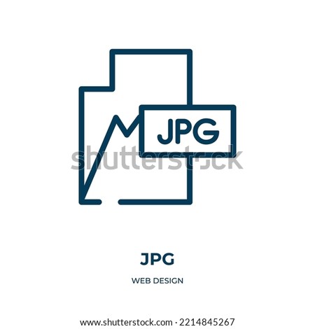 Jpg icon. Linear vector illustration from web design collection. Outline jpg icon vector. Thin line symbol for use on web and mobile apps, logo, print media.