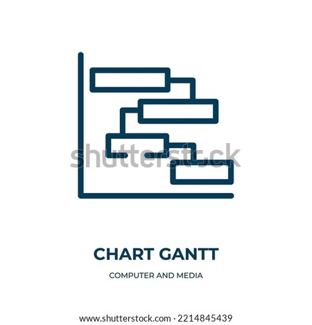 Chart gantt icon. Linear vector illustration from computer and media collection. Outline chart gantt icon vector. Thin line symbol for use on web and mobile apps, logo, print media.