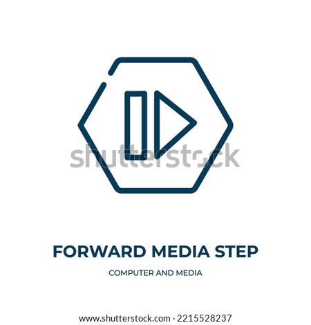 Forward media step icon. Linear vector illustration from computer and media collection. Outline forward media step icon vector. Thin line symbol for use on web and mobile apps, logo, print media.
