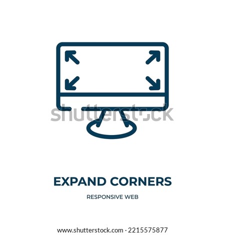 Expand corners icon. Linear vector illustration from responsive web collection. Outline expand corners icon vector. Thin line symbol for use on web and mobile apps, logo, print media.