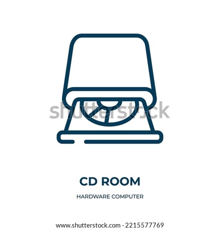 Cd room icon. Linear vector illustration from hardware computer collection. Outline cd room icon vector. Thin line symbol for use on web and mobile apps, logo, print media.