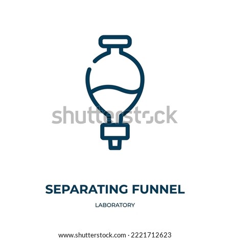 Separating funnel icon. Linear vector illustration from laboratory collection. Outline separating funnel icon vector. Thin line symbol for use on web and mobile apps, logo, print media.