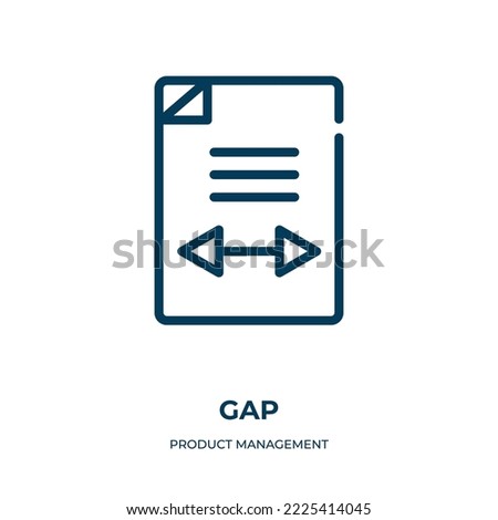 Gap icon. Linear vector illustration from product management collection. Outline gap icon vector. Thin line symbol for use on web and mobile apps, logo, print media.