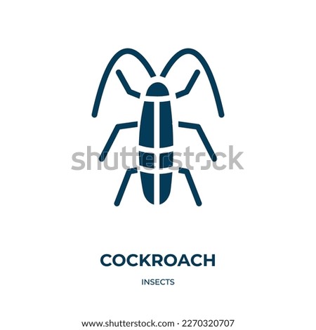 cockroach vector icon. cockroach, insect, bug filled icons from flat insects concept. Isolated black glyph icon, vector illustration symbol element for web design and mobile apps