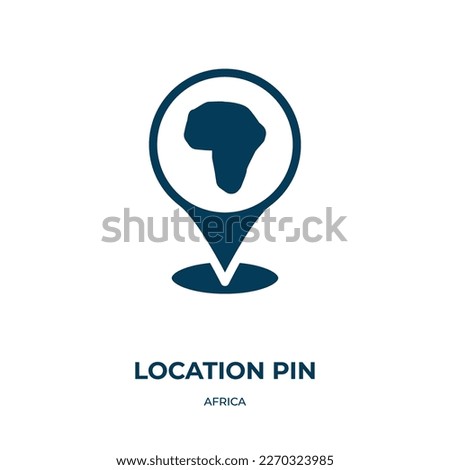 location pin vector icon. location pin, pin, pointer filled icons from flat africa concept. Isolated black glyph icon, vector illustration symbol element for web design and mobile apps