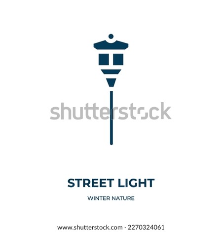 street light vector icon. street light, lamp, light filled icons from flat winter nature concept. Isolated black glyph icon, vector illustration symbol element for web design and mobile apps