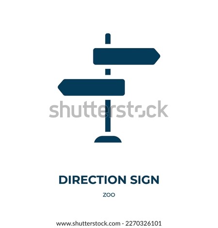 direction sign vector icon. direction sign, direction, arrow filled icons from flat zoo concept. Isolated black glyph icon, vector illustration symbol element for web design and mobile apps