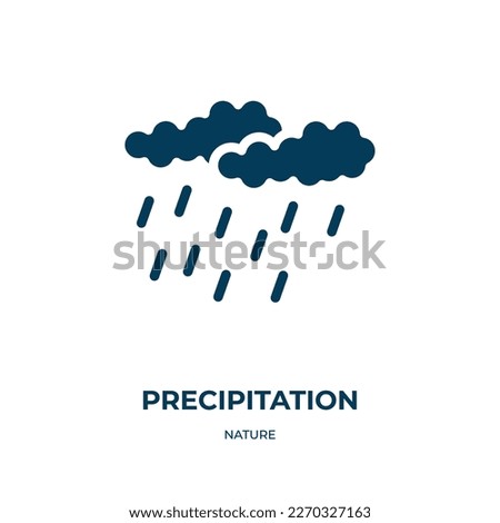 precipitation vector icon. precipitation, sky, rain filled icons from flat nature concept. Isolated black glyph icon, vector illustration symbol element for web design and mobile apps