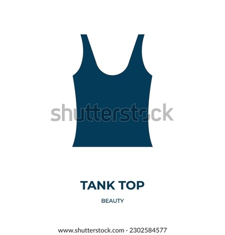 tank top vector icon. tank top, template, shirt filled icons from flat beauty concept. Isolated black glyph icon, vector illustration symbol element for web design and mobile apps
