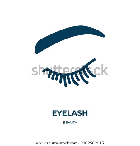 eyelash vector icon. eyelash, makeup, female filled icons from flat beauty concept. Isolated black glyph icon, vector illustration symbol element for web design and mobile apps