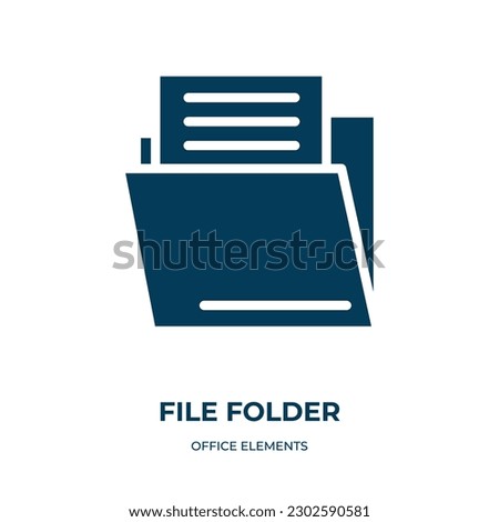 file folder vector icon. file folder, file, business filled icons from flat office elements concept. Isolated black glyph icon, vector illustration symbol element for web design and mobile apps