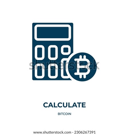 calculate vector icon. calculate, business, calculation filled icons from flat bitcoin concept. Isolated black glyph icon, vector illustration symbol element for web design and mobile apps