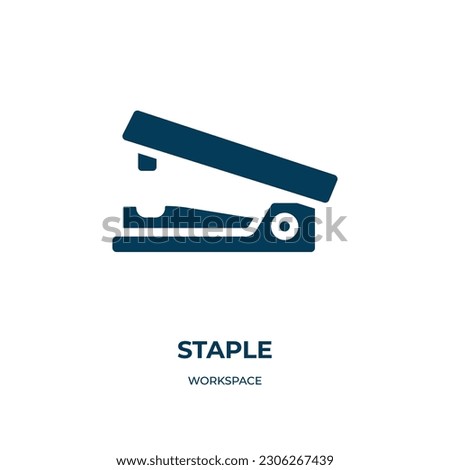 staple vector icon. staple, paper, business filled icons from flat workspace concept. Isolated black glyph icon, vector illustration symbol element for web design and mobile apps