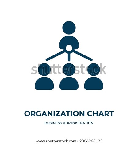 organization chart vector icon. organization chart, business, organization filled icons from flat business administration concept. Isolated black glyph icon, vector illustration symbol element for web