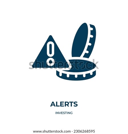 alerts vector icon. alerts, button, alert filled icons from flat investing concept. Isolated black glyph icon, vector illustration symbol element for web design and mobile apps