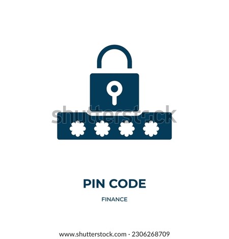 pin code vector icon. pin code, pin, code filled icons from flat finance concept. Isolated black glyph icon, vector illustration symbol element for web design and mobile apps