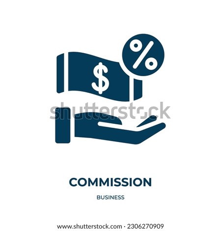 commission vector icon. commission, business, price filled icons from flat business concept. Isolated black glyph icon, vector illustration symbol element for web design and mobile apps